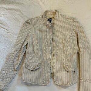 GAP Cream Jacket with Pinstripes